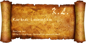 Karkus Leonetta névjegykártya